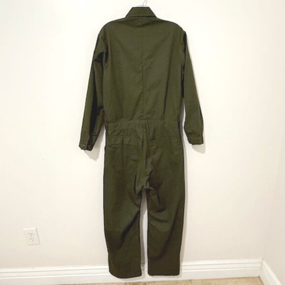 U.S. Navy Coverall Utility Green Military Jumpsuit Workwear Mechanic Zip 38R - Picture 2 of 3